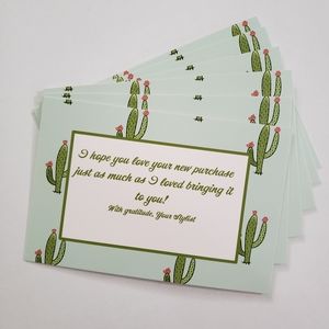 25 4x6 Card stock cactus Thank you cards